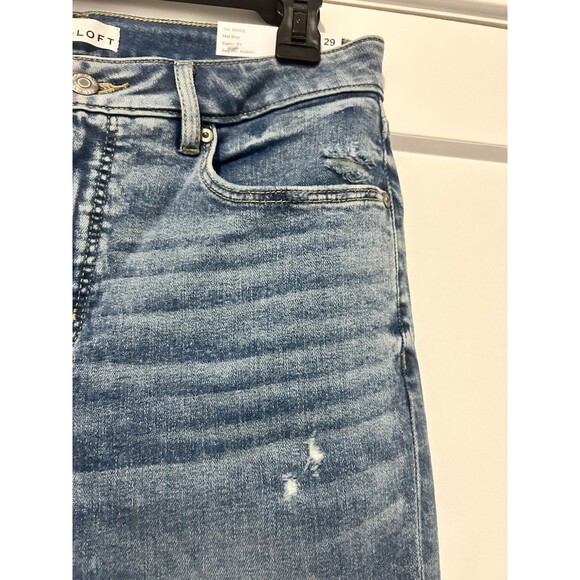 New LOFT Jeans Size 8 Womens Blue Stretch Jeans Ladies Mid Rise Curvy Skinny - Picture 5 of 9
